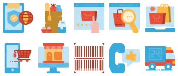 Online shopping & retail icon pack