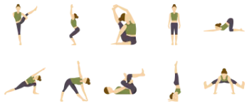 Yoga poses icon pack