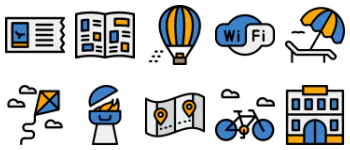 Summer holidays color wih stroke Icon-Paket
