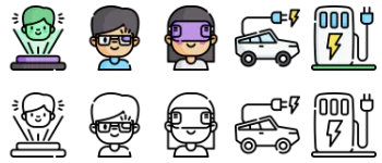 Futuristic technology icon pack