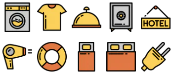 Hotel mega pack color icon pack