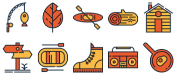 Camping icon pack