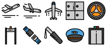 Airport mega pack linear paquete de iconos