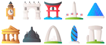 Landmarks  Monuments icon pack