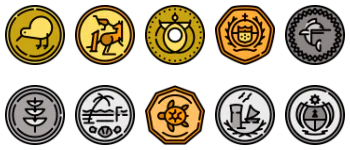 Oceania coins icon pack