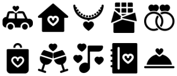 Valentines Day Filled Elements icon pack