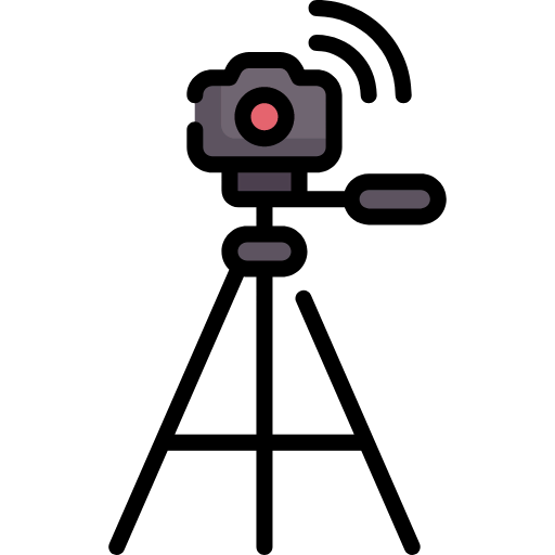Camera tripod icon
